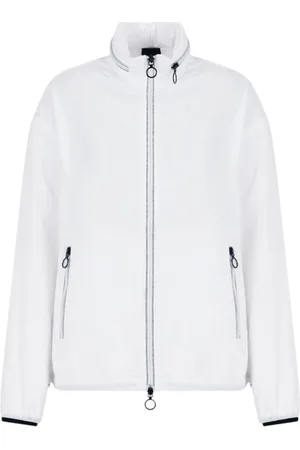 Armani Exchange Femme, Vestes, Blanc, Taille: 38 FR Veste Blanche à Capuche Coupe-Vent