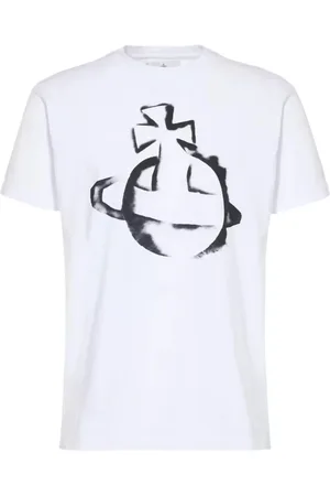 Vivienne Westwood Homme, Tops, Blanc, Taille: M Stencil Orb T-shirt Blanc