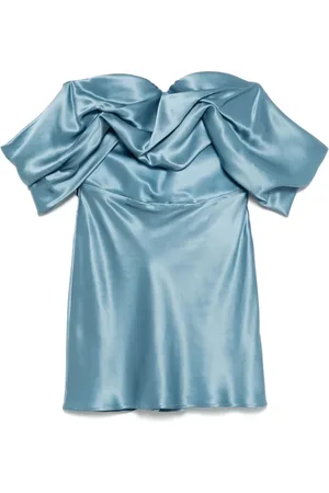 GIUSEPPE DI MORABITO Femme, Robes, Bleu, Taille: 38 FR Robe Bleu Clair Épaules Dénudées