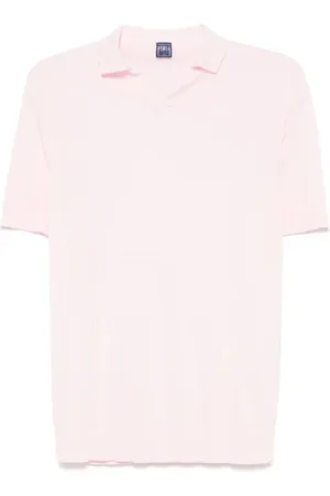 FEDELI Homme, Tops, Rose, Taille: XL T-shirts et Polos rose col en V