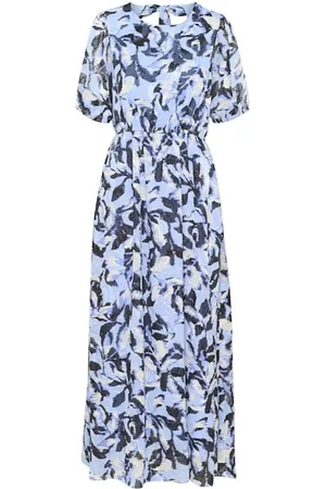 Kaffe Femme, Robes, Bleu, Taille: 44 FR Robe Maxi Bleue avec Contenu en Polyester