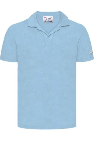MC2 SAINT BARTH Homme, Tops, Bleu, Taille: S Polo bleu clair manches courtes