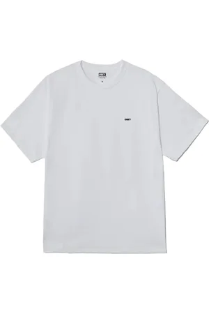 Obey Homme, Tops, Blanc, Taille: M Flamme Pochoir Tee Coton Manches Courtes