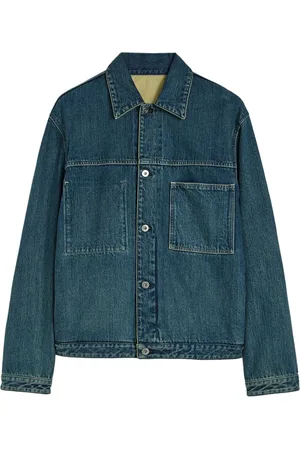 Jil Sander Homme, Vestes, Bleu, Taille: L Veste en Denim Brut Japonais Bleu