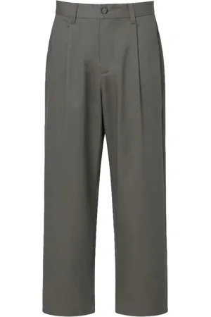 Nº21 Femme, Pantalons, Gris, Taille: 42 FR Pantalon Laine Jambes Larges Gris