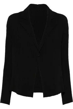 Issey Miyake Femme, Vestes, Noir, Taille: 40 FR Veste Plissée pour un Look Elégant