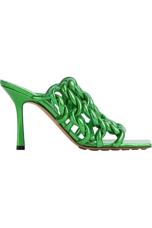 Bottega Veneta Femme, Chaussures, Vert, Taille: 37 1/2 EU Sandalette en cuir noir