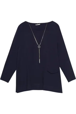 Elena Miro Femme, Tops, Bleu, Taille: 38 FR T-shirt col rond