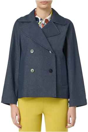 MARELLA Femme, Manteaux, Bleu, Taille: 40 FR Veste en Denim Bleu Modèle Malta