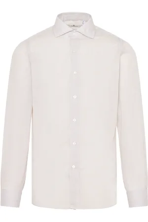 Finamore Homme, Chemises, Brun, Taille: L Chemise à rayures en coton fabriquée en Italie