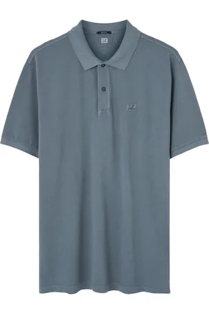 C.P. Company Homme, Tops, Bleu, Taille: M Polo Bleu avec Logo Brodé