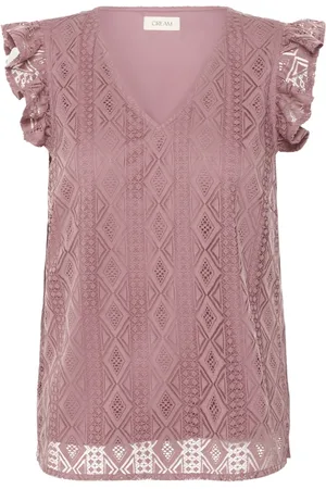 Cream Femme, Blouses et Chemises, Rose, Taille: 40 FR Flounce Top Blouse Nostalgia Rose