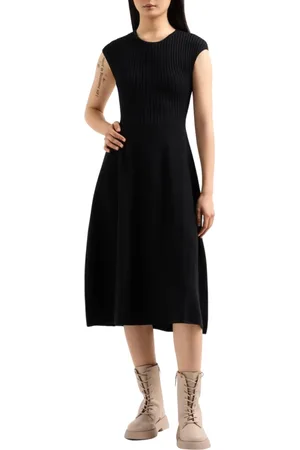 Armani Exchange Femme, Robes, Noir, Taille: 38 FR Robe Noire Af10352 Mode Élégante