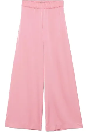 D.EXTERIOR Femme, Pantalons, Rose, Taille: 36 FR Pantalon Large en Satin Rose