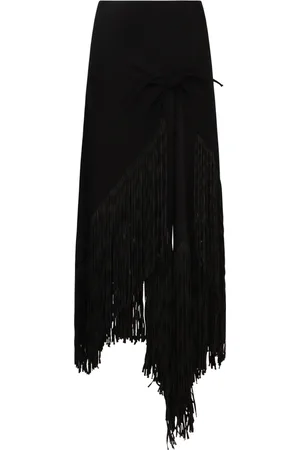 Serafini Femme, Jupes, Noir, Taille: 38 FR Jupe Asymétrique à Franges