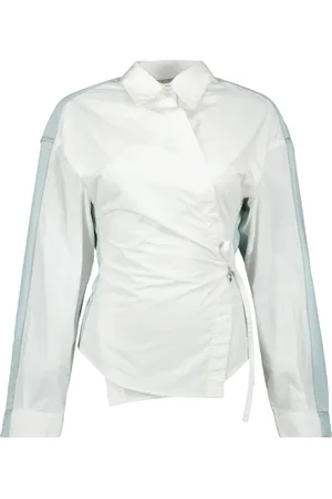 Diesel Femme, Blouses et Chemises, Blanc, Taille: 38 FR Chemise blanche col en V C-Delphi-Den