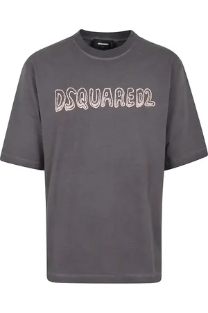 Dsquared2 Homme, Tops, Gris, Taille: L T-shirt Gris avec Logo et Polo