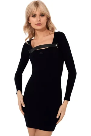 Courrèges Femme, Robes, Bleu, Taille: 42 FR Robe Mini Bleue avec Ceinture