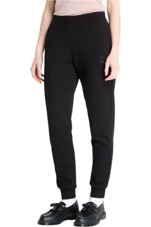 EA7 Femme, Pantalons, Noir, Taille: 36 FR Pantalon de Survêtement Noir Slim Fit Confortable Coton