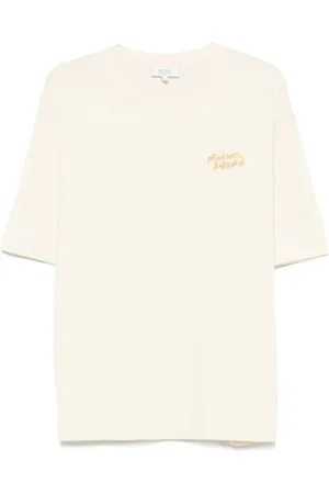 Maison Kitsuné Homme, Tops, , Taille: L Broderie Écriture Tee Oversize