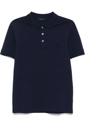 FAY Homme, Tops, Bleu, Taille: L Polo Bleu avec Broderie Logo