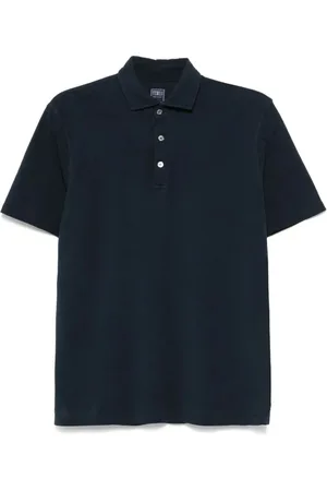 FEDELI Homme, Tops, Bleu, Taille: S Polo Bleu à Manches Courtes