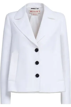 Marni Femme, Vestes, Blanc, Taille: 36 FR Veste Élégante en Coton pour Femmes