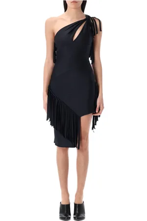 COPERNI Femme, Robes, Noir, Taille: 38 FR Robe Noire Asymétrique à Franges