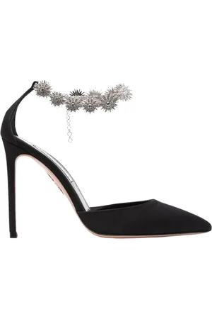 Aquazzura Femme, Chaussures, Noir, Taille: 40 EU Talons hauts noirs ornés de cristaux