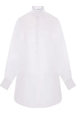 ERMANNO SCERVINO Femme, Blouses et Chemises, Blanc, Taille: 38 FR Chemise Chic en Coton