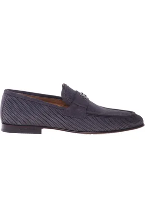 BALDININI Homme, Chaussures, Gris, Taille: 43 EU Grey printed suede loafer