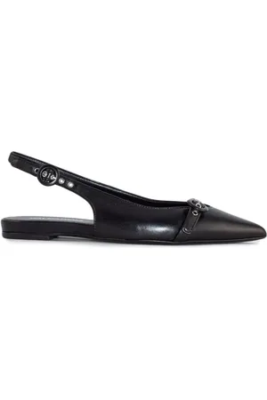 HALMANERA Femme, Chaussures, Noir, Taille: 37 EU Chaussures plates slingback en cuir noir