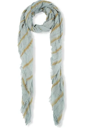 Cortana Femme, Accessoires, Bleu, Taille: ONE Size Tilo, foulard à rayures aqua et doré