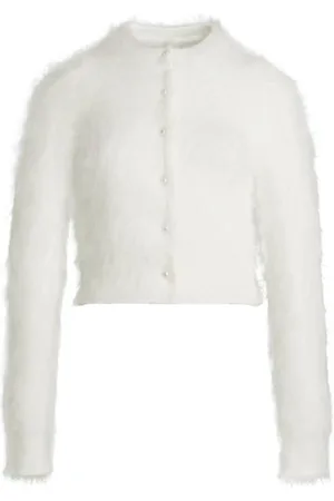 Maison Margiela Femme, Pulls, Blanc, Taille: 38 FR Cardigan Court en Mélange d