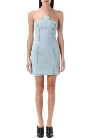 COPERNI Femme, Robes, Bleu, Taille: 36 FR Robe Mini en Denim Bleu Couronné