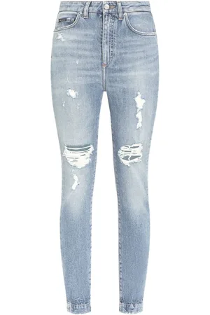 Dolce & Gabbana Femme, Jeans, Bleu, Taille: 36 FR Jeans Denim Détruits