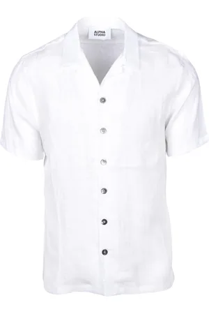 ALPHA STUDIO Homme, Chemises, Blanc, Taille: M Chemise en Lin Style Classique
