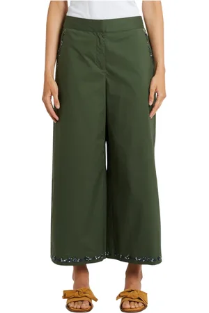 MARELLA Femme, Pantalons, Vert, Taille: 42 FR Pantalon Vert Style Orano