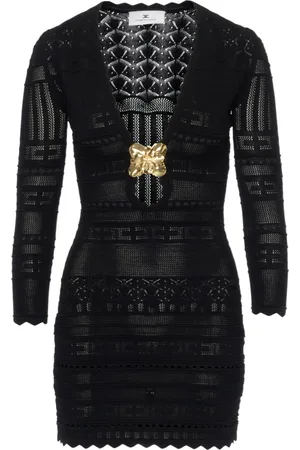 Elisabetta Franchi Femme, Robes, Noir, Taille: 42 FR Robe en Maille Noire