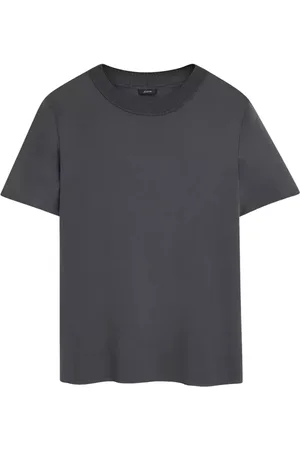 Joseph Femme, Tops, Gris, Taille: 38 FR T-shirt en soie oversize graphite