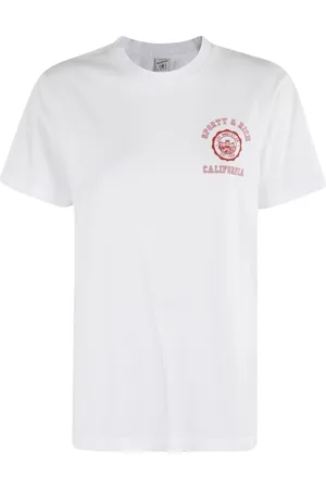 Sporty & Rich Femme, Tops, Blanc, Taille: 40 FR T-shirt California Blanc Manches Courtes