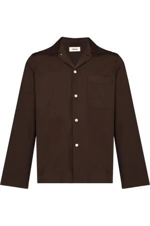 Tekla Homme, Chemises, Brun, Taille: S Pyjama en Coton Marron