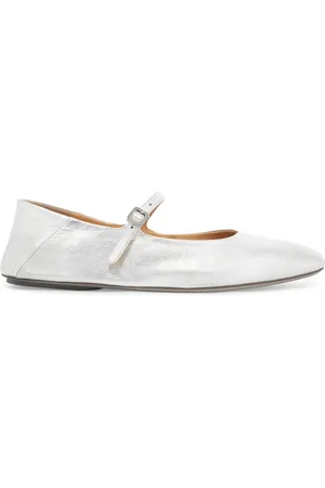 MARSÈLL Femme, Chaussures, Gris, Taille: 37 EU Ballerines en Cuir Métallique