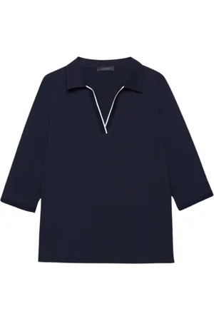 Elena Miro Femme, Tops, Bleu, Taille: 42 FR Polo Élégant