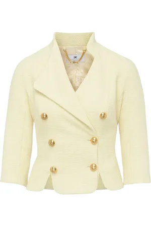 Elisabetta Franchi Femme, Vestes, Jaune, Taille: 38 FR Veste Lemonade