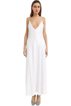 Khaite Femme, Robes, Blanc, Taille: 38 FR Robe Longue Blanche à Paillettes