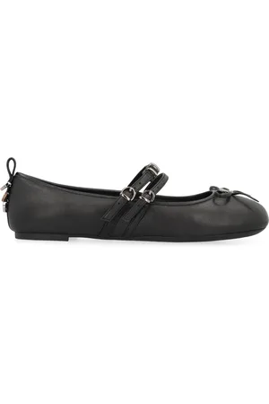 Pinko Femme, Chaussures, Noir, Taille: 38 EU Ballérines en cuir avec frontal