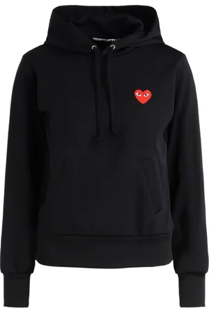 Comme des Garçons Femme, Sweatshirts et sweats à capuche, Noir, Taille: 42 FR Sweat à Capuche Noir avec Cœur Rouge