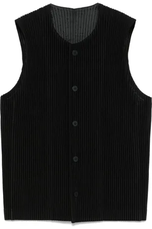 Issey Miyake Homme, Vestes, Noir, Taille: M Gilet plissé pour un look élégant