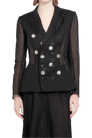 YOHJI YAMAMOTO Femme, Vestes, Noir, Taille: 40 FR Veste Double à Pois